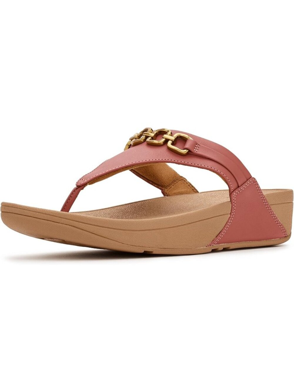 Women's Rust Rose Fitflop Elegant Lulu Square Chain Toe Post Imported Sandals
